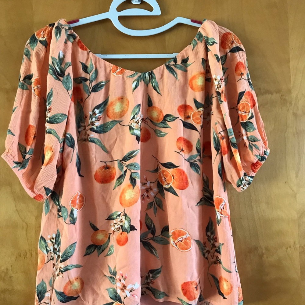 Peach Floral Off-Shoulder Women’s Top
